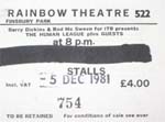 Human League ticket