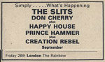 The Slits press advert