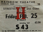 Streetwalkers ticket