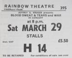 Blood, Sweat & Tears/WAR ticket